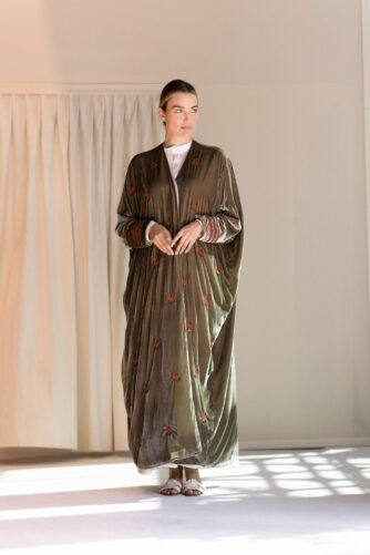 The Velvet Bisht- Olive
